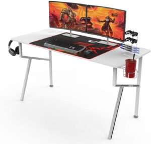 DESIGNA White Gaming Desk 55'' K-Shape