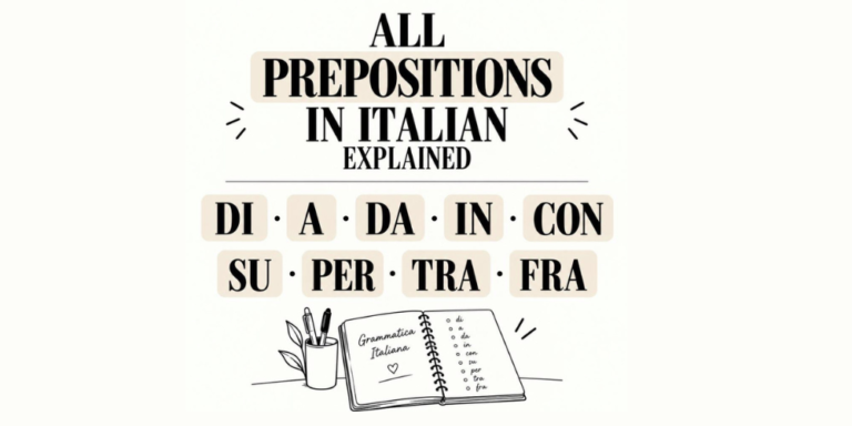 PREPOSITIONS IN ITALIAN